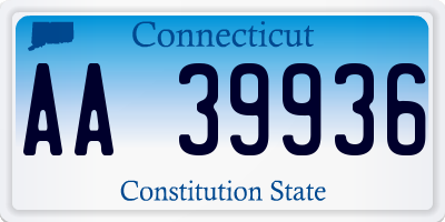 CT license plate AA39936