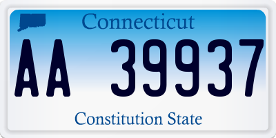 CT license plate AA39937