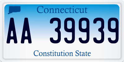 CT license plate AA39939