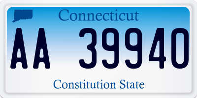 CT license plate AA39940