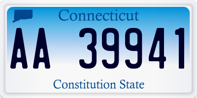 CT license plate AA39941