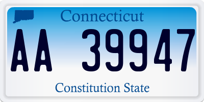 CT license plate AA39947