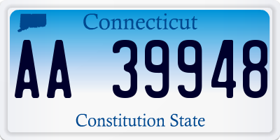 CT license plate AA39948