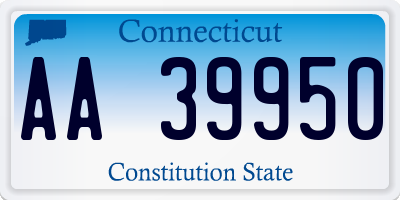 CT license plate AA39950