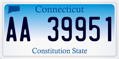 CT license plate AA39951