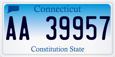 CT license plate AA39957