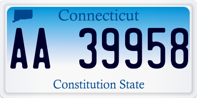 CT license plate AA39958