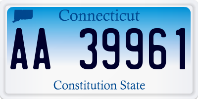 CT license plate AA39961