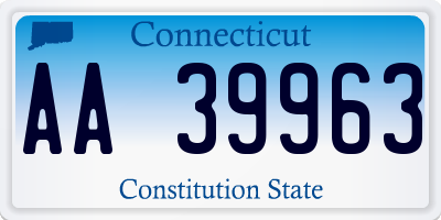 CT license plate AA39963