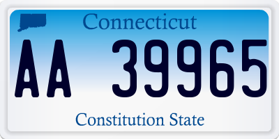 CT license plate AA39965