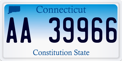 CT license plate AA39966