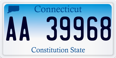 CT license plate AA39968