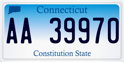 CT license plate AA39970