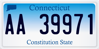 CT license plate AA39971