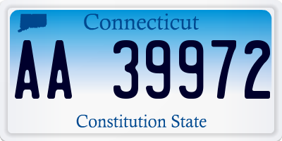 CT license plate AA39972