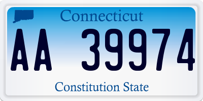 CT license plate AA39974