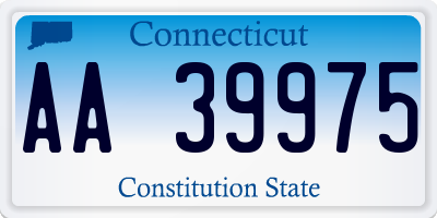 CT license plate AA39975