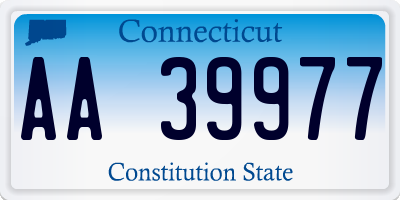 CT license plate AA39977