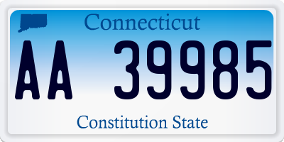 CT license plate AA39985