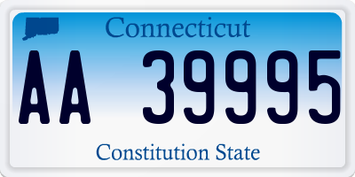 CT license plate AA39995