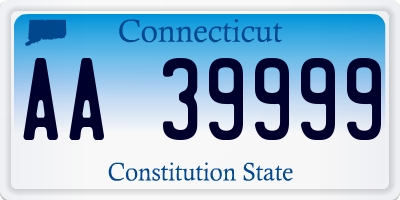 CT license plate AA39999