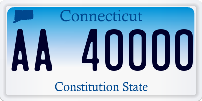 CT license plate AA40000