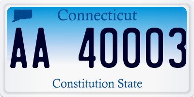 CT license plate AA40003