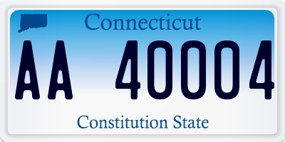 CT license plate AA40004