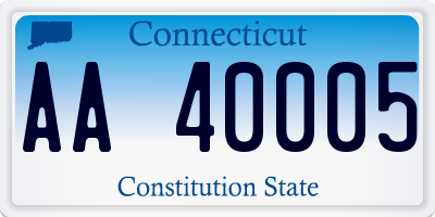 CT license plate AA40005