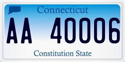 CT license plate AA40006