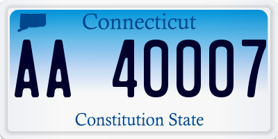 CT license plate AA40007