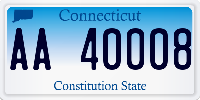 CT license plate AA40008