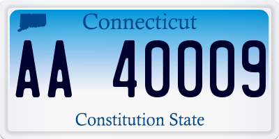 CT license plate AA40009