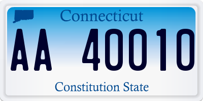 CT license plate AA40010