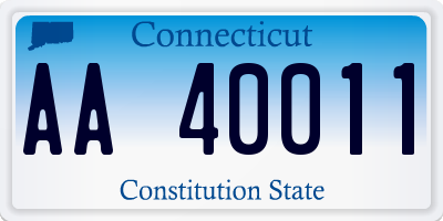 CT license plate AA40011