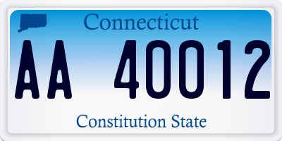 CT license plate AA40012