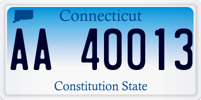 CT license plate AA40013