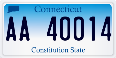 CT license plate AA40014