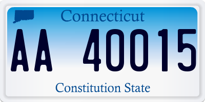 CT license plate AA40015