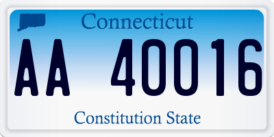 CT license plate AA40016