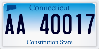 CT license plate AA40017