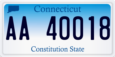 CT license plate AA40018