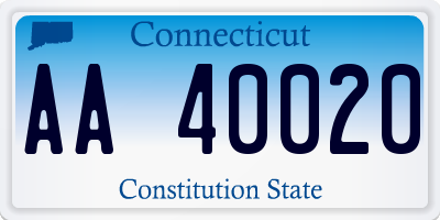 CT license plate AA40020