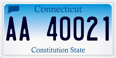 CT license plate AA40021