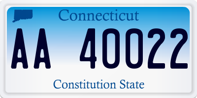 CT license plate AA40022