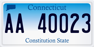 CT license plate AA40023