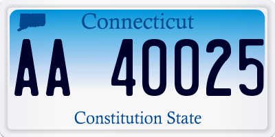 CT license plate AA40025