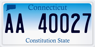 CT license plate AA40027