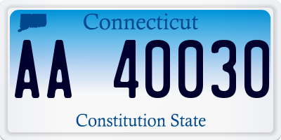 CT license plate AA40030