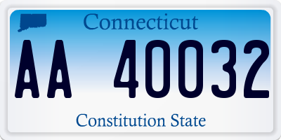 CT license plate AA40032